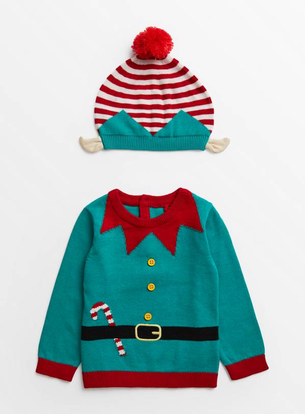 Christmas Elf Jumper & Hat Set 12-18 months